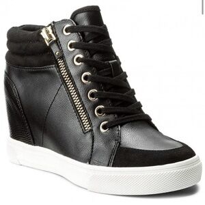 ALDO Kaia Wedge Sneakers, Black, Size 8